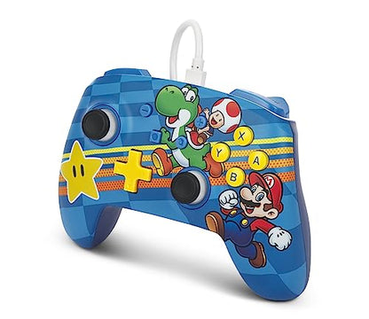 PowerA Enhanced Nintendo Switch and Switch 2 Wired Controller - Mushroom Kingdom Friends, Mario Switch Controller, Mappable Gaming Buttons, Officially licensed - color: Mushroom Kingdom Friends