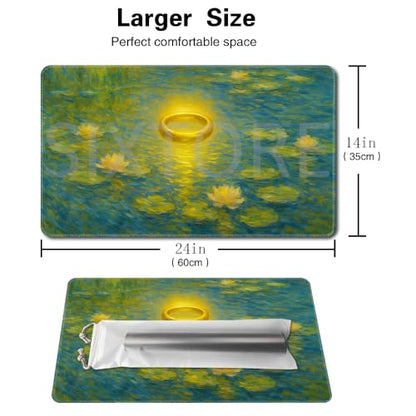Board Game 14x24in MTG Playmat Compatible for OCG CCG RPG TCG Playmats (Golden Halo in Water) - color: Golden Halo in Water