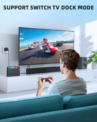 Switch 2 Charger with 6.6FT/2M USB-C Cable - 60W AC Power Adapter, Support 4K TV Dock & PD 3.0 Fast Charging, Power Supply 20V/3A Compatible with Nintendo 2/1,Wii Charger(6.6FT - Home Flexible Use) - size: 6.6FT