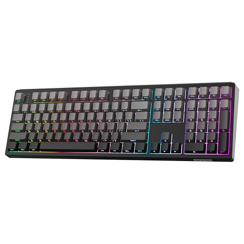 EPOMAKER TH108 Full Size Mechanical Keyboard, Wireless Gaming Keyboard with 8000mAh Battery, Creamy Gasket, 108 Keys, Hot Swap, Custom Driver, RGB Backlight (Black, Creamy Jade) - color: Black, size: Creamy Jade
