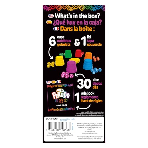 Asmodee Perudo Party Game | Classic Bluffing & Betting Dice Game, Fun For for Groups & Travel, Kids & Adults, Ages 8+, 2-6 Players, 30 Mins