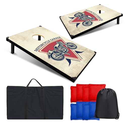 Cornhole Board Set, 3'x2' Cornhole Set, Corn Hole Boards Set, Lightweight Corn Hole Set Includes 2 Cornhole Boards, 8 Cornhole Bean Bags & Carry Case for Outdoor Games - color: CH102 3'x2' Cornhole Set