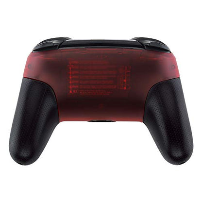eXtremeRate Transparent Clear Red Faceplate and Backplate for Nintendo Switch Pro Controller, DIY Replacement Shell Housing Case for Nintendo Switch Pro - Controller NOT Included - color: Clear Red