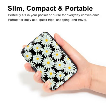 Credit Card Holder, Metal Card Wallet RFID Blocking Mini Slim Aluminum Business Hard Card Case for Women Men (Daisy) - color: Daisy