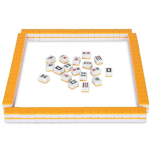 Yellow Mountain Imports Chinese Mahjong Set – Rouge Prestige – 146 Medium Tiles, Professional Set for Chinese-Style Play [中式麻將 專業套裝] - color: Yellow