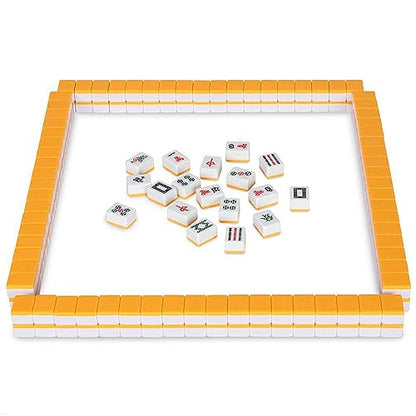 Yellow Mountain Imports Chinese Mahjong Set – Rouge Prestige – 146 Medium Tiles, Professional Set for Chinese-Style Play [中式麻將 專業套裝] - color: Yellow