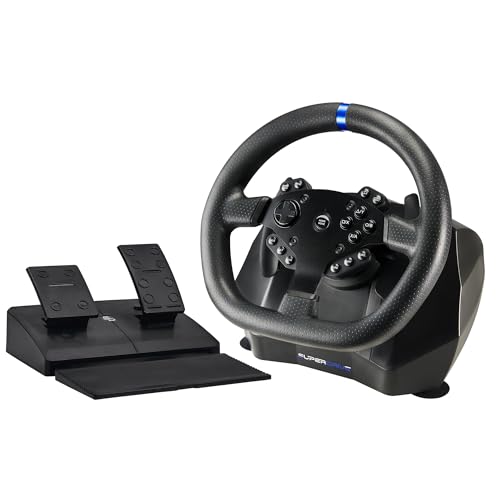 SUBSONIC - Superdrive SV950 Racing Wheel Switch 2/Switch PS4 PC Xbox Series | Steering Wheel with Pedals and Paddles - Vibration - 3 Sensitivity Modes - Diameter 26.5 cm, Rotation 900°