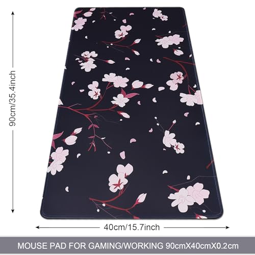 XXL Gaming Mouse Pad 35.4x15.7 Professional Large Mouse Pad & Computer Game Mouse Mat-90x40 Blackhua - color: 90x40 Blackhua, size: 35.4x15.7x0.1IN