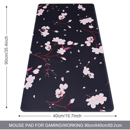 XXL Gaming Mouse Pad 35.4x15.7 Professional Large Mouse Pad & Computer Game Mouse Mat-90x40 Blackhua - color: 90x40 Blackhua, size: 35.4x15.7x0.1IN