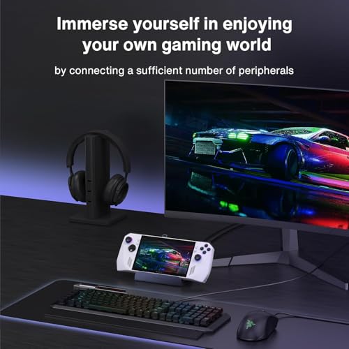 iVANKY 4K@144Hz Steam Deck Dock, 8-in-1 Docking Station for ASUS ROG Ally X/Legion Go/MSI Claw, ROG Alloy/Valve Stream Deck OLED Hub, HDMI 2.1, 1Gbps Ethernet, 3*USB-A 3.0, with 65W Power Adapter - color: Blue-Grey