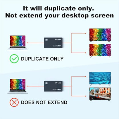 MT-VIKI 1x2 2.0 HDMI Splitter 1 in 2 Out, 4K@60Hz HDMI Duplicator/Distributor HDR Support EDID HDCP 2.2 RGB 4:4:4 18Gbps-Adapter Included (2 Ports) - size: 1x2 4K60