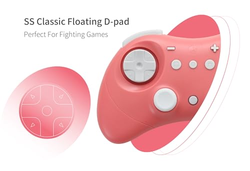 GuliKit Elves 2 Bluetooth Game Controller for Switch/Switch 2,PC & Android | Anti-Drift Hall Effect Joysticks Gamepad,1000Hz Polling Rate,Gyro&Switch 2 Wake-up,Protective Cover, Compact for Small Hand - color: NS58-Pink