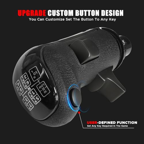 Rogierra USB American Truck Simulator Shifter, Gearshift Knob Compatible with ATS & ETS2 Games, PC Sim Racing Shifter Compatible with Logitech G27 G29 G920 Thrustmaster TH8A Fanatec