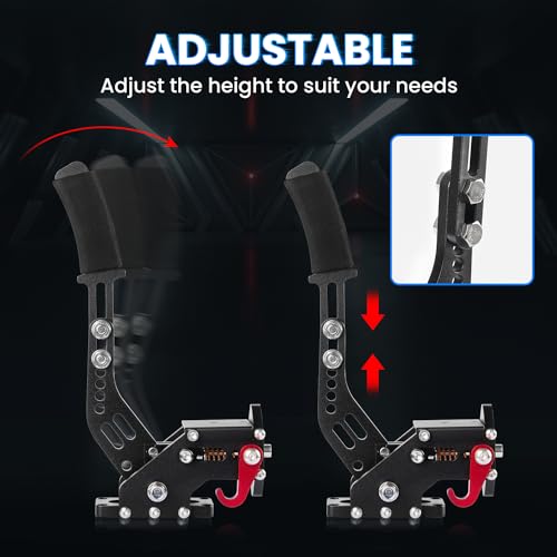 SIMSONN Sim Racing Handbrake 16 Bit PC USB Simulator Handbrake for Racing Games (Black + Plate) - color: Black + Plate