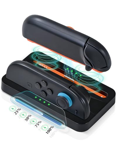 Charging Dock for Nintendo Switch 2 Controller with Capacity Indicator | 4-Level LED Battery Percentage,Magnetic Controller Charger for Switch, Weighted Anti-Slip Charging Station
