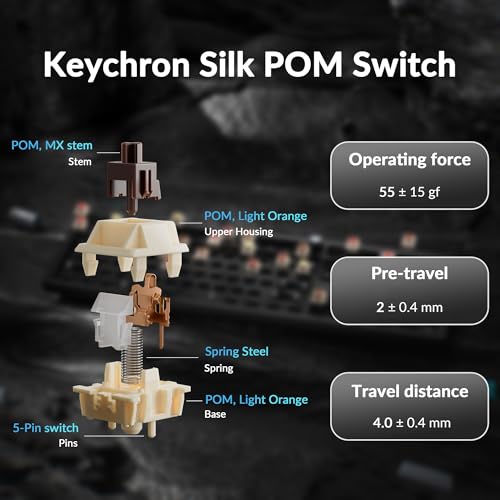 Keychron Q6 Ultra 8K Polling Rate Aluminum Wireless Mechanical Keyboard, 2.4 GHz/Bluetooth/Wired Full-Size Custom RGB, Hot-Swappable Silk POM Brown Switch for Mac Windows Linux - Black - color: Brown Switch