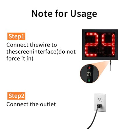 2 Units 14S/24S Basketball Shot Clock & Controller,Support 0-99 Seconds Custom Countdown Timer,Portable Shot Clock with Buzzer,Plug in(Shot Clock) - style: Shot Clock