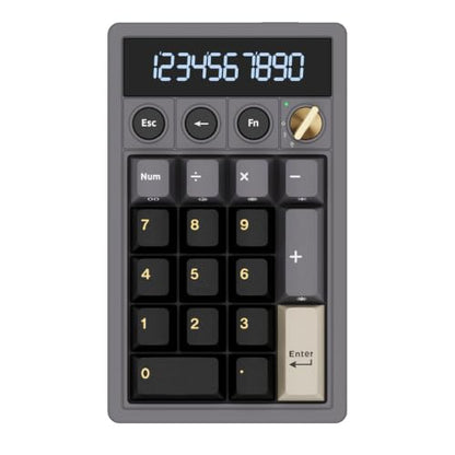 RK ROYAL KLUDGE M20 Wireless Number Pad, Mechanical Numpad with LCD Display, PC Numpad & Calculator Modes, Programmable Numeric Keypad, Bluetooth/2.4G/Wired, RGB Hot-Swappable for Win/Mac - color: Black