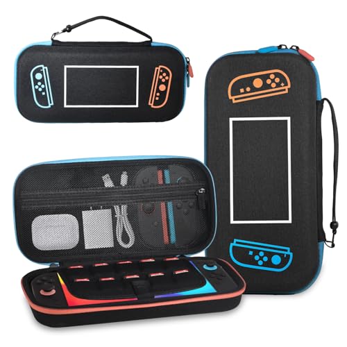MONGERY Carrying Case for Nintendo Switch 2 (2025), Hard Shell Travel Storage with Soft Interior, Fits Console, Charger & Accessories, 10 Game Card Slots, Portable Protective Case - Black