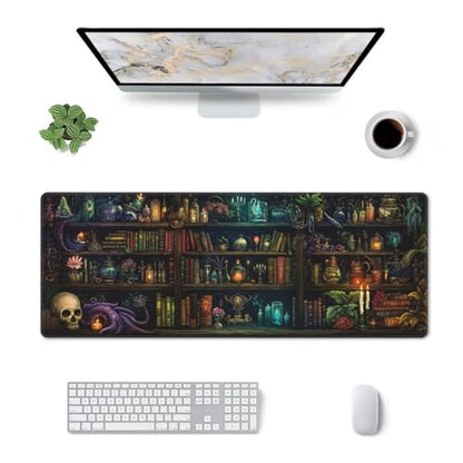 Library Mysterious Mouse Pad XL Large Mousepad Non Slip Rubber Base Desk Mat for Laptop Computer Gaming 31.5" X 12" - color: Mysterious Library