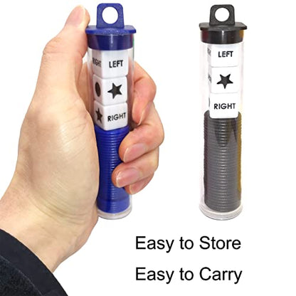 Ahoper Right Left Center Dice Game Prime Set Bundle with 3 Dices + 36 Chips. Round Tube Storage is Very Convenient for Travel. Easy to Store, Carry Around. (2 Pack) - color: 2 Pack
