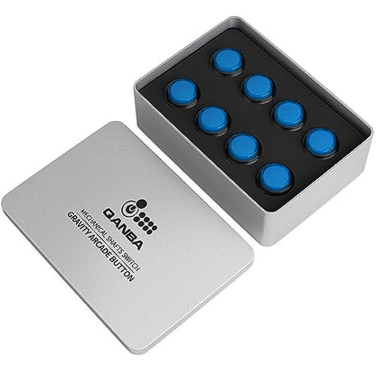Qanba Gravity KS Mechanical Shafts Silent Pushbutton 30mm Snap-in (Boxed (Clear Black Blue D07(8 pcs) - color: Clear Black Blue D07(8 pcs）