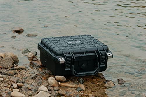 MEIJIA Portable All Weather IP67 Waterproof Protective Case,Hard Camera Case,Dry Case with Customizable Foam,Fit Use Of Drones,Camera,Equipments,10.62 x9.68x4.87inches - color: Elegant Black