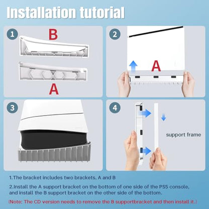 ZYTHRONE Horizontal Stand Compatible with PS5 Slim & Pro Console, Base Stand for PlayStation 5 Slim/Pro Disc & Digital Editions, Hold 12 Pcs Game Disc (Not for PlayStation 5 2020), White - color: White