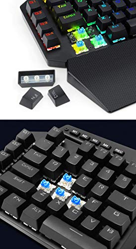 USonline911 Advanced K-700 Mechanical Gaming Keyboard, 44 Keys, Blue Switches, RGB Backlit, Onboard Macro Keys, One Handed Keyboard, Gaming Keypad, Small Gaming Keyboard