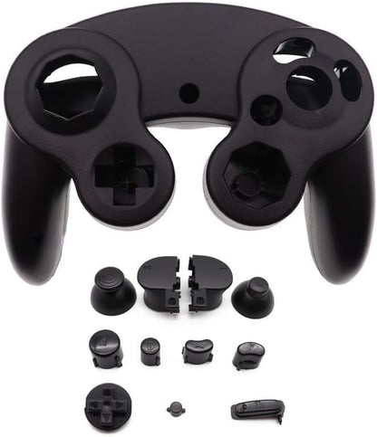 Housing Cover Shell Handle Case and Button Replacement Parts for NGC Gamecube Controller Games Handle Protective Accessories (Black) - color: Black