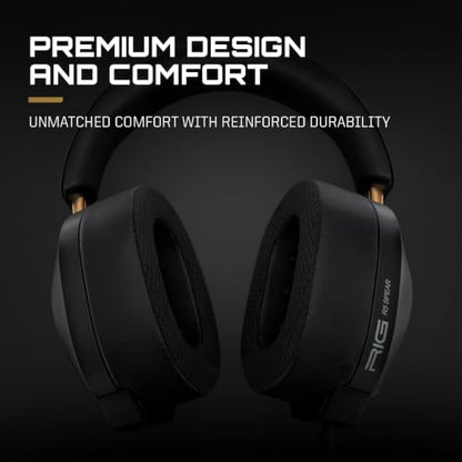 RIG R5 Spear MAX HD Wired PC Gaming Headset | 40mm GrapheneQ™ Drivers, USB-C Audio DAC, Dolby Atmos 3D Audio, Detachable Noise-Canceling Mic, Memory Foam, 3.5mm, USB-C - color: Black