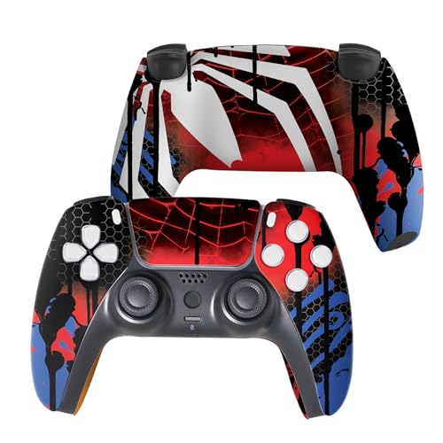Web Slingeer Custom PS-5 Controller Wireless compatible with Play-Station 5 Console by BCB Controllers | Proudly Customized in USA with Permanent HYDRODIP Printing(NOT JUST A SKIN)(MODDED) - color: Web Slingeer, size: Modded - Front & Back Print