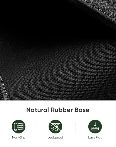 ALOANES Black Waterproof Desk Mat, Large Mouse Pad with Extended Mouse Mat, with Anti Slip Base, Stitched Edge, Grain Jacquard Surface, Perfect for Gamer, Office & Home, 3XL 15.74''x35.43''x0.12'' | Black Waterproof Jacquard Mousepad for Keyboard, Compute