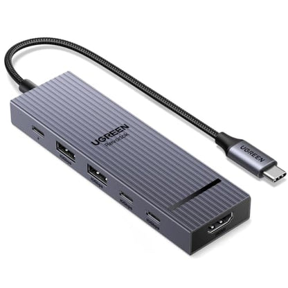 UGREEN Revodok Pro USB-C Hub 6 in 1 10Gbps 4K 60Hz HDMI | 100W PD charging, compatible with MacBook Neo/Pro/Air, iPad Pro, Thinkpad Rog Ally and More