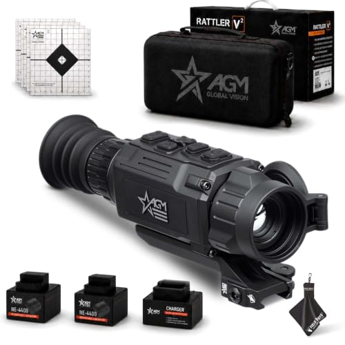 AGM Global Vision Rattler V2 Thermal Imaging Scope for Hunting, High Resolution with High Sensitivity Thermal Optics, Waterproof & Durable, Includes Thermal Targets & Cleaning Cloth - style: 25-320