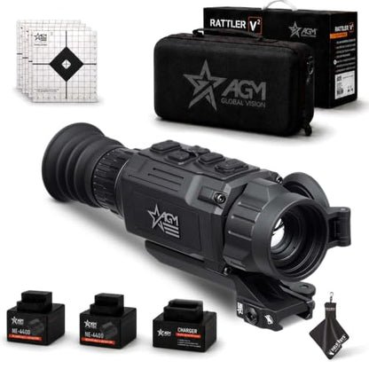 AGM Global Vision Rattler V2 Thermal Imaging Scope for Hunting, High Resolution with High Sensitivity Thermal Optics, Waterproof & Durable, Includes Thermal Targets & Cleaning Cloth - style: 25-320