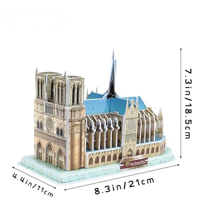 Architecture World Famous of 3D Puzzle.Build Your Own Collection of 17 Global Landmarks (Notre Dame, Colosseum) - Educational DIY Model Kit for Kids & Adults. (Notre Dame DE Paris) - color: Notre Dame De Paris