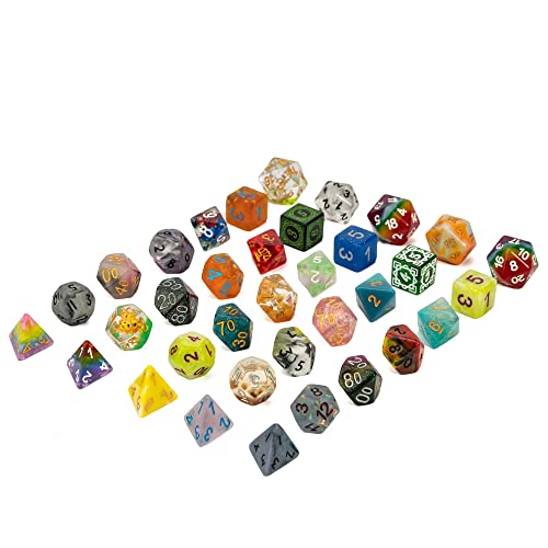 7pcs Random Color DND Dice Set, 7-die Polyhedral D&D Dice for DND RPG Table Games Role Playing Games - color: 7pcs Dice Set Random Color