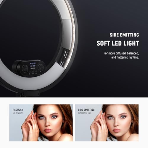 NEEWER RL45B 18" Edge Lit Desk Ring Light for Phone Camera Laptop LED Lighting Kit Phone Holder Desktop Stand Ball Head Mount Video Conference Webcam Recording Zoom Call Streaming Makeup Selfie