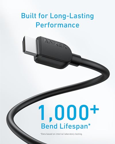 Anker HDMI Cable 8K@60Hz, Ultra HD 4K@120Hz HDMI Cord,48 Gbps Certified Ultra High-Speed,Compatible with PlayStation 5,Xbox,Samsung TVs,and More (10ft) - size: 10ft