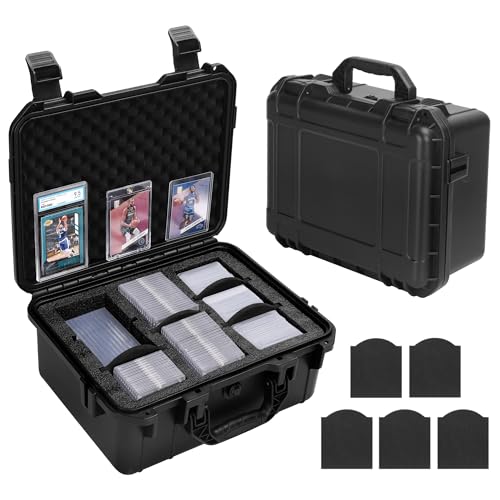 Toploader Storage Box for 3" x 4" 35pt Rigid Card, Top Loader Card Hard Storage Case with 5 Foam Dividers, Waterproof Graded Card Storage Box for PSA/CSG/CGC/SGC/BGS Sports Cards