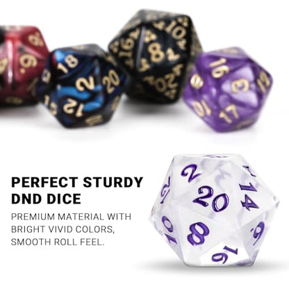 Mystery Dice,7PCS Mystery Dice Set Polyhedral DND Dice Random Style &1 Metal Coin&Dice Bag,Resin Dice for Tabletop Games DND RPG MTG Role Playing Games