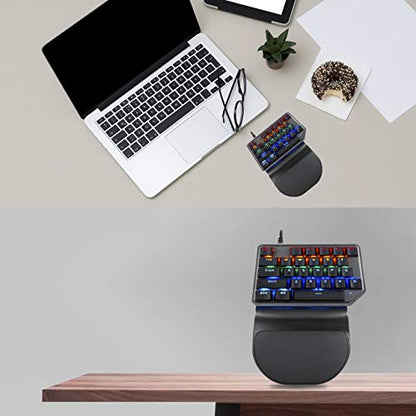 MOTOSPEED One-Handed Mechanical Mini Gaming Keypad 27 Keys, 9 LED Backlit USB Wired Mechanical Gaming Keyboard for Pro Keyboard Computer/PC/Desktop/Laptop