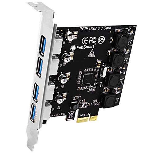 4 Ports Superspeed 5Gbps USB 3.0 PCI Express Expansion Card for Windows 11, 10, 8.x, 7, Vista, XP Desktop PCs, Built in Self-Powered Technology, No Need Additional Power Supply (FS-U4-Pro) - style: FS-U4-Pro
