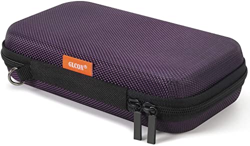 Hard EVA Carrying Case - GLCON Protective Electronic EVA Storage Case for Power Bank, Charger, Earbuds, Cell Phone, Battery - Portable Small Travel Bag with Mesh Inner Pocket + Zipper Enclosure - color: Purple