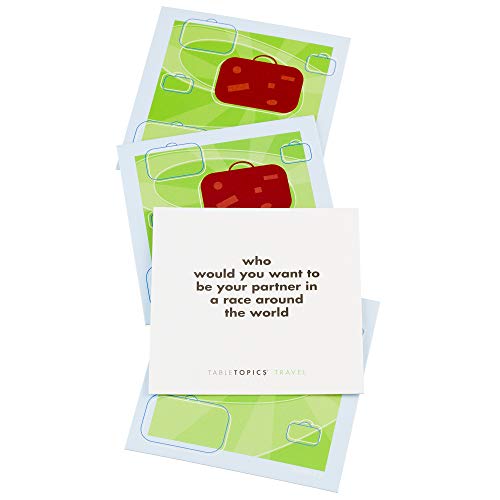 TableTopics Travel to Go Question Card Game - 40 Conversation Starter Cards About Travel, Vacations, Roadtrip Essentials for Friends, Adult Car Game
