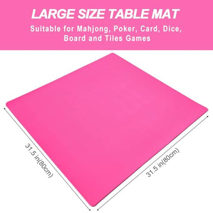 Mahjong Mat with Black Carrying Bag (Red,31.5 inches), Anti Slip and Noise Reduction Table Cover for Mahjong, Poker, Card Games, Dominoes, Board Games, Slip Resistant Mat - color: Red