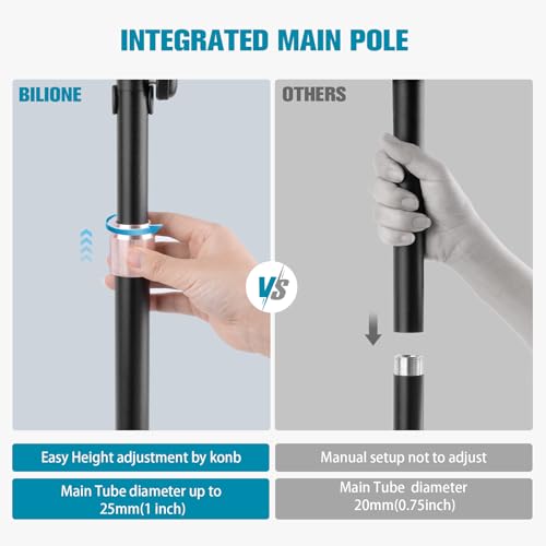 Mic Stand Floor Boom Arm for Studio, Podcast, Recording, Streaming | Included Tray & Microphone Holder, Space-saving 5.5 lbs Base, Adjutable Height 30"–70", Compatible with Yeti, SM58, QuadCast