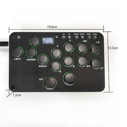 XIAO SHI MIN STORY Leverless Controller Fight Sticks 12Keys All-Button Arcade Fightstick Supports Turbo & Hot Swap RGB for PC/PS4/PS3/Switch
