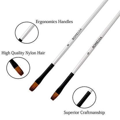 GETHPEN Flat Paint Brush Set for Acrylic Watercolor & Oil Painting,12pcs | Flat Paint Brush Set, Art Painting Brushes for Acrylic, Watercolor, Oil, Gouache, Craft, Detail, Face Body Painting - style: Flat